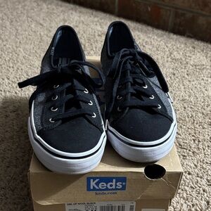 Keds Kids Black Canvas Lace-Up Sneakers